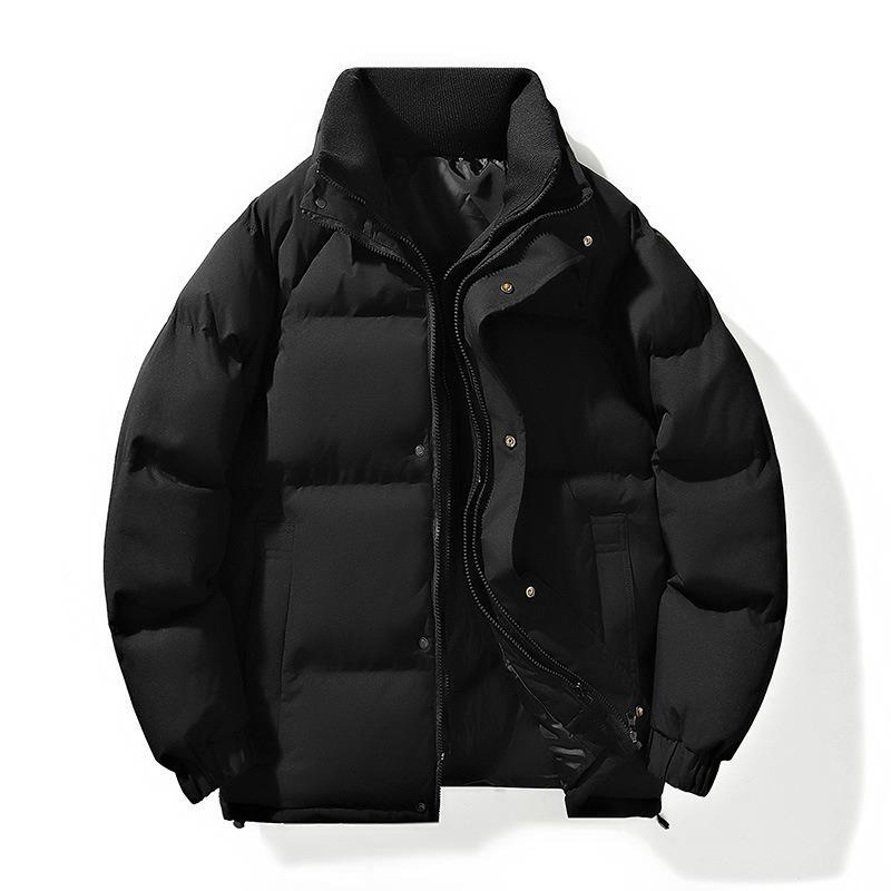Winter Outdoor Couple Stand-up Collar Casual Cotton-padded Jacket High-quality Fashion Couple Simple Solid Color Green and Young Cotton-padded Jacket