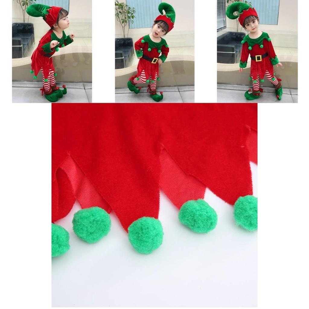 Stunning Christmas Elf Toddler Cosplay Costume With Shoes Stockings