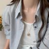 Korean Style Heart Totem Pointed Toe Necklace: Unique Niche Design, Fashionable Clavicle Chain for Women.