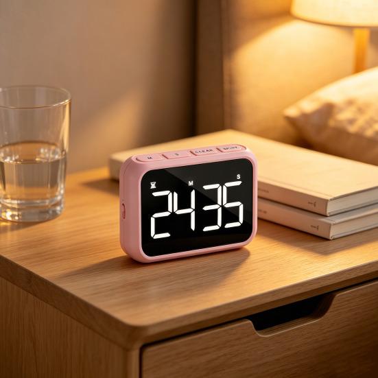 Kitchen Timer with Magnetic Easy Operation Timer Digital Large LED Display Clear Timing Counter for Cooking Baking Fitness