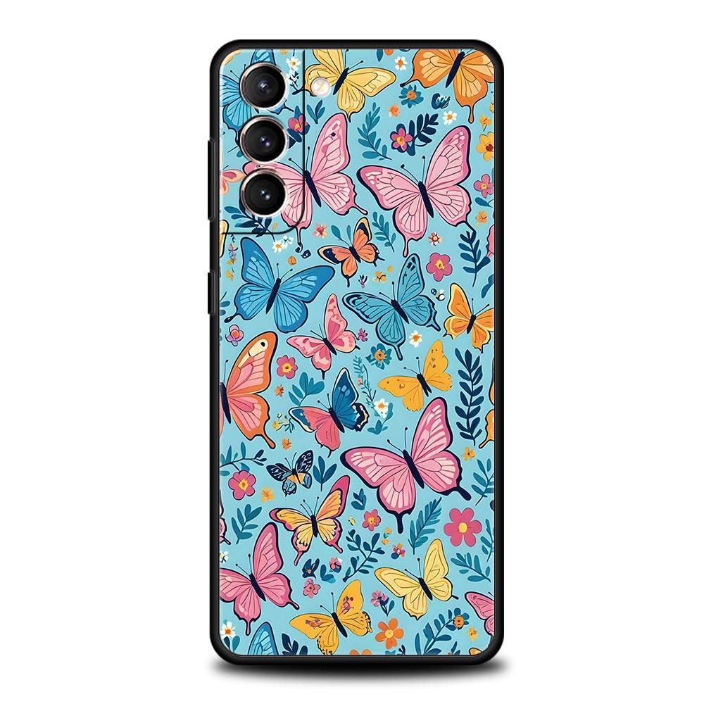 Butterfly Design Phone Case Cover for Samsung Galaxy S26 S25 S24 S23 S22 S20 S21 FE Ultra S25 Edge Plus 5G Soft TPU Shell Fundas
