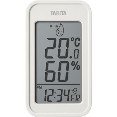 TANITA Duży cyfrowy termo-higrometr TT-589-IV (temperatura i wilgotność lub z magnesem), Wyświetlacz, Zegar, Kalendarz, Wyświetlacz, Do postawienia na stole lub zawieszenia na ścianie,