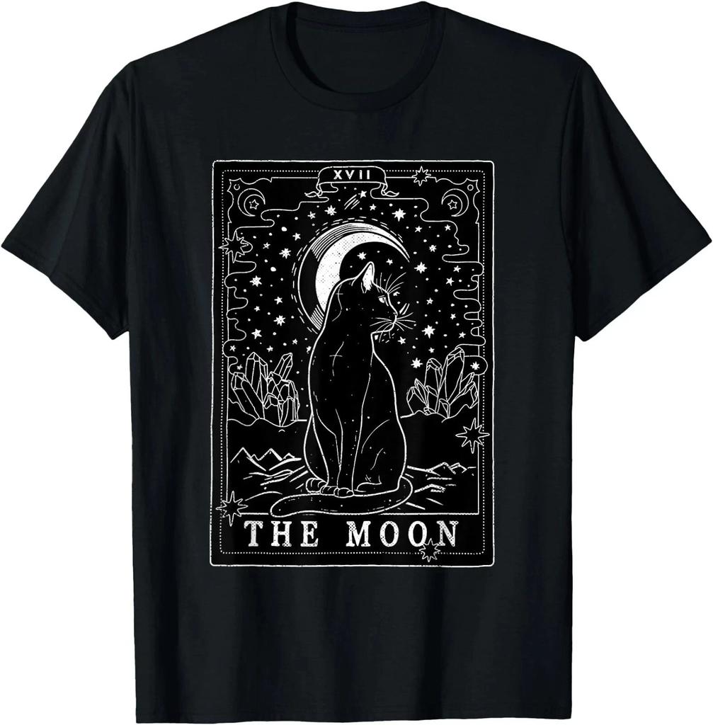 Graphic Cat Lovers Moon Tarot Card Cat Tarot Card The Moon T-Shirt, Unisex Tees