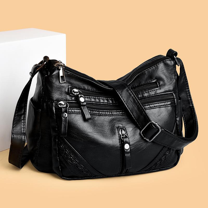 Dameveske Mor Crossbody-veske Stor kapasitet Flerroms Skulderveske