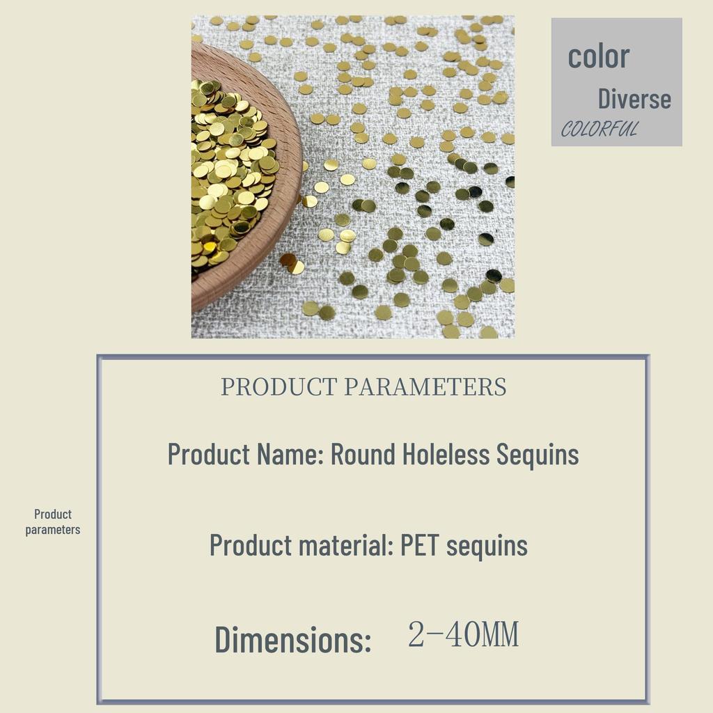 Runde Flache PET-Pailletten Ohne Loch für DIY-Schmuck & Bühnenkostüm-Accessoires