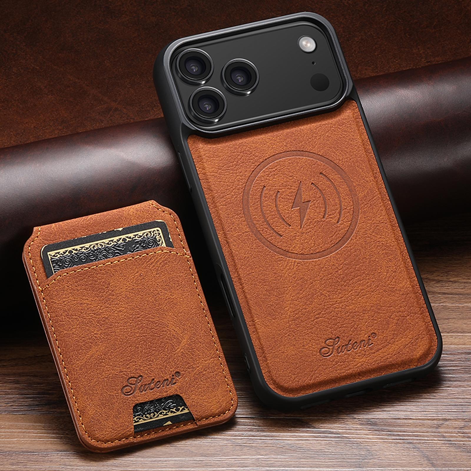

Magnetic Premium Leather Phone Case for iPhone 17 Pro Max Air 16E 16 Plus 15 14 13 12 Wireless Charging Card Holder Wallet Cover iPhone Air хаки