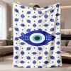Large Evil Eye Blanket Throw 150x200cm Boho Mediterranean Decor Cozy Living Room Picnic Blanket Gift