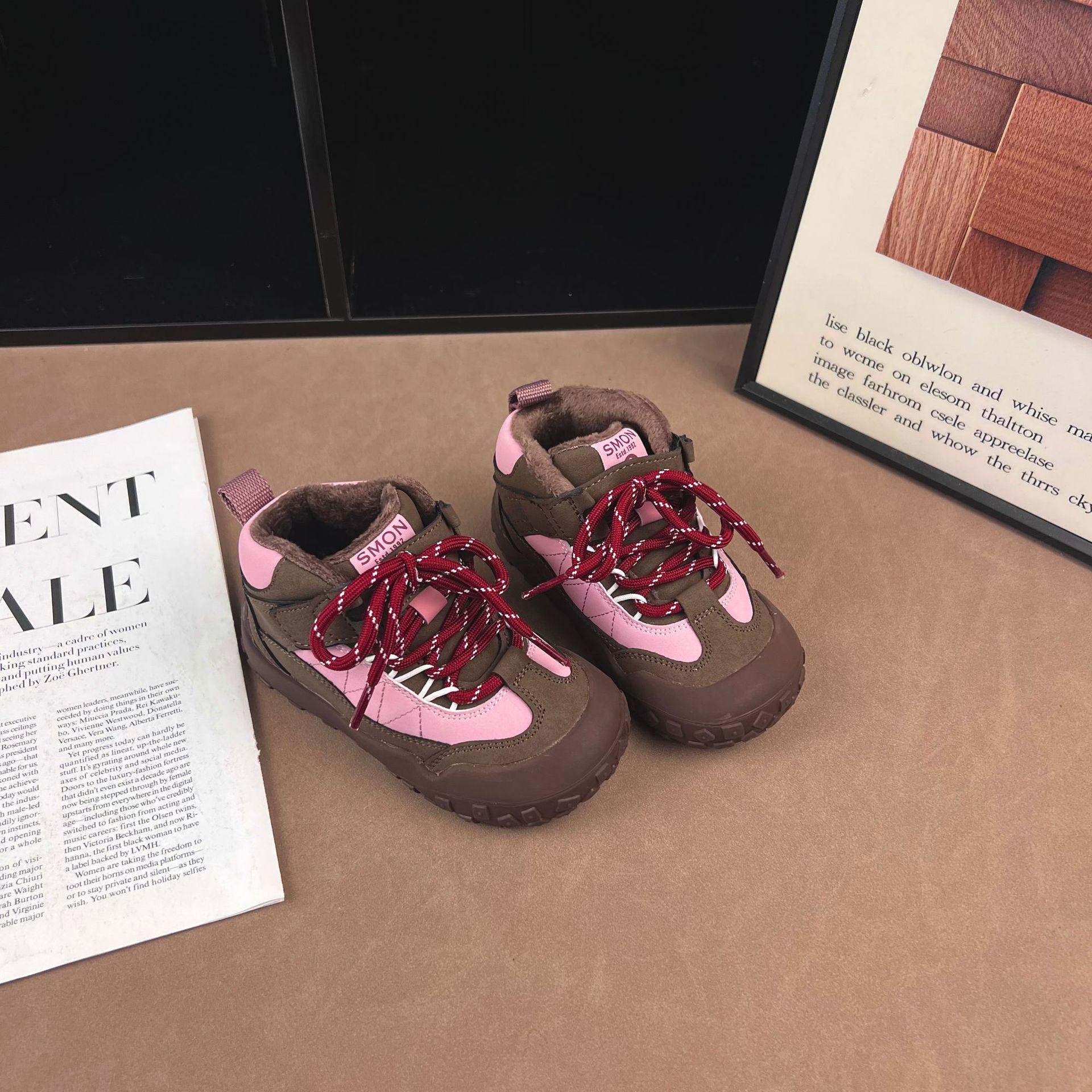 Winter 2025 Velvet-Lined Unisex Kids  Non-Slip Casual Shoes 24