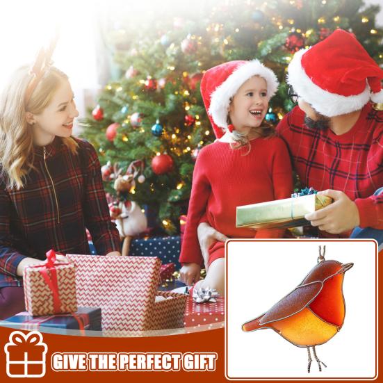 Sea Glass Bird Ornaments Handmade Ocean Style Hummingbird Bluebird Hanging Decoration Sea Glass Art Keepsake for Coastal Xmas Tree Decor