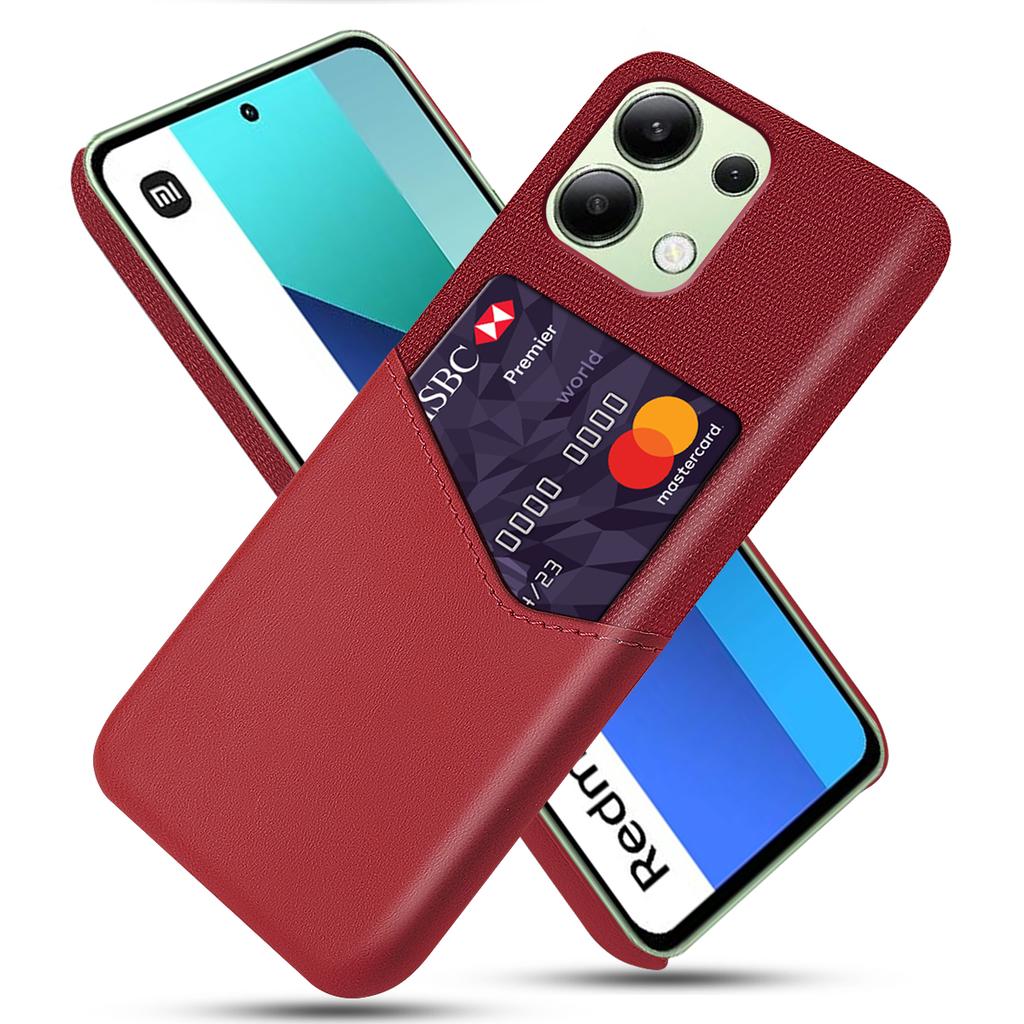 For Xiaomi Redmi Note 13 4G Phone Case PU Leather+PC Cover with Card Holder Slot