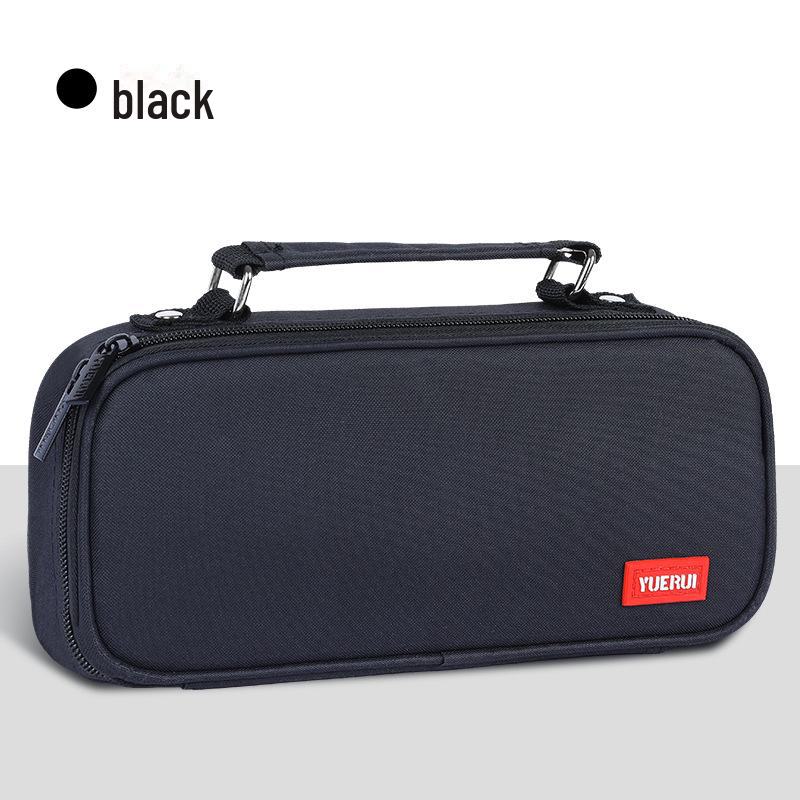 

Корейский стиль большой емкости портативный школьный пенал из ткани Оксфорд чёрный
