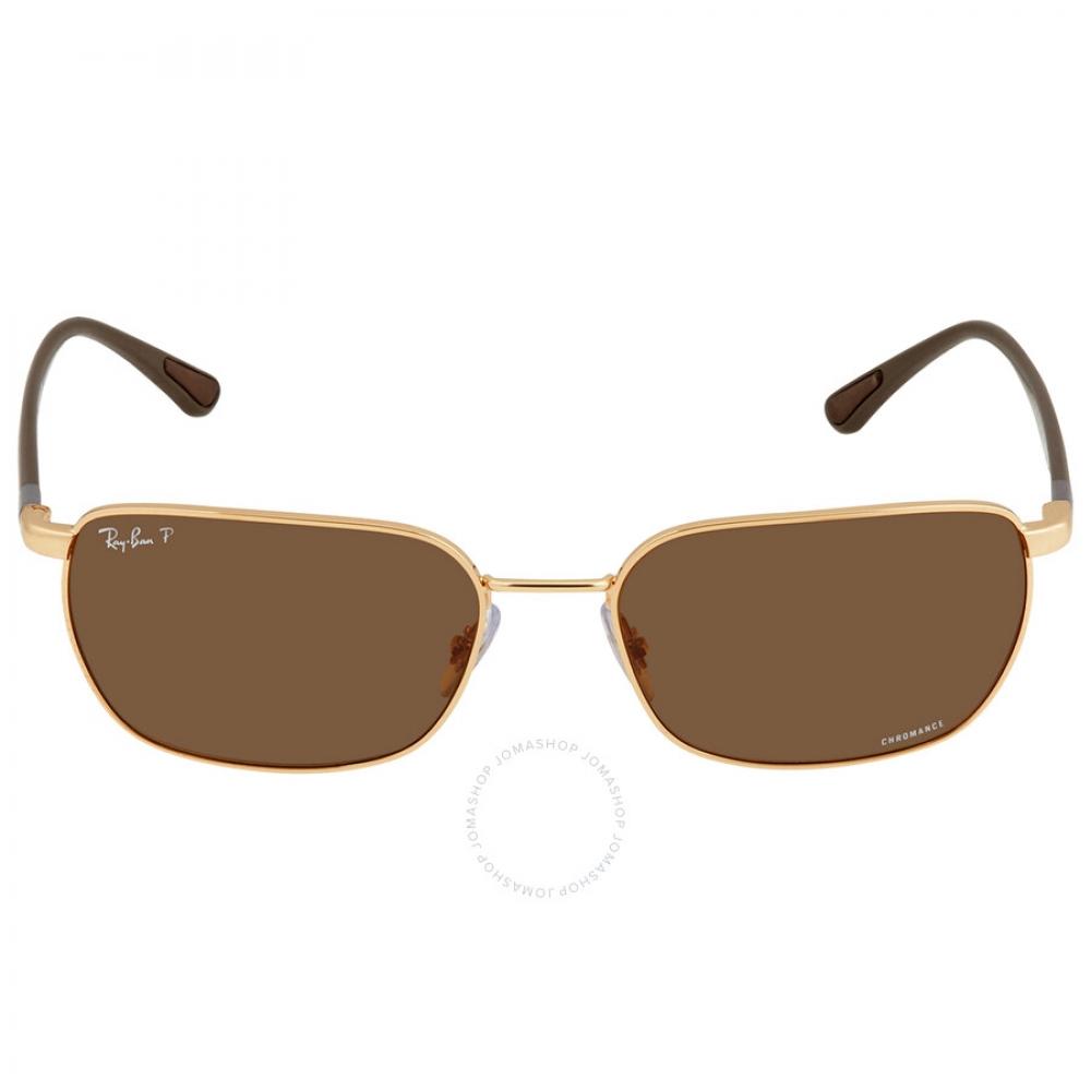 

Ray Ban Chromance Polarized Brown Rectangular Unisex Sunglasses RB3684CH 001 AN 58
