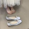 Not tired feet single shoes women's one pedal with skirt bow low heels