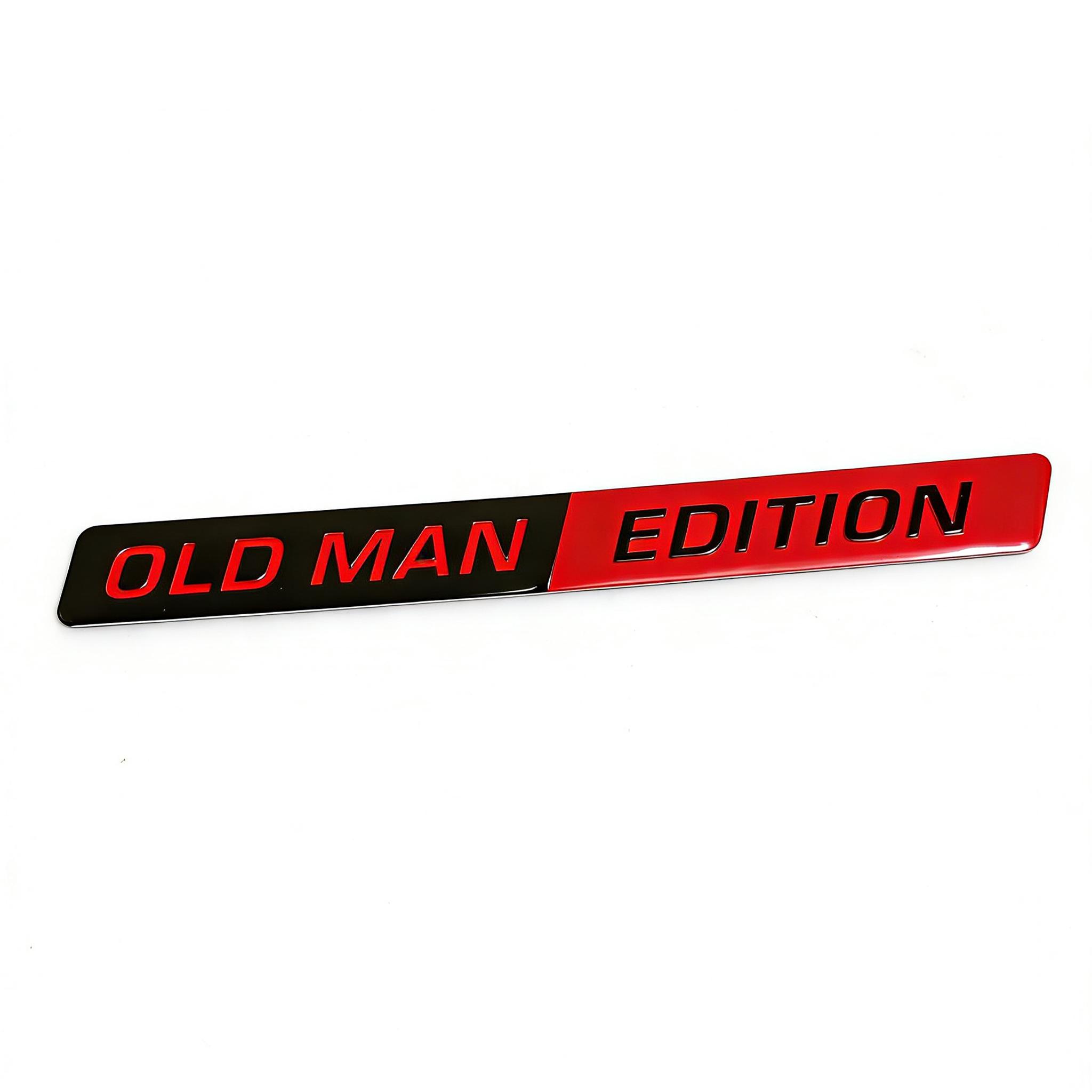 Old Man Edition Aluminum Car Stickers for Auto Trunk Side Fender Decorative Motorcycle Modification Accessories