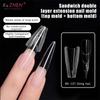 ABS Sandwich Dual Nail Forms  240pcs 15size Extensions-Dual Forms Coffin Almond Nail Forms Top Mold Bottom Mold