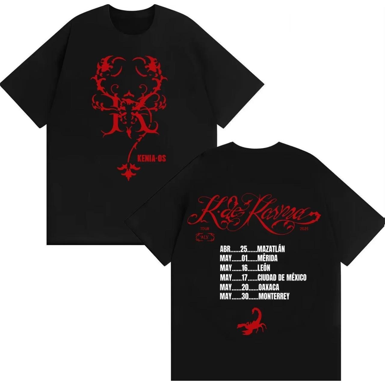 

Singer Kenia Os 2026 Album Tour T Shirt Hip Hop Casual Tee Shirts Mens Women Fans Music Cotton Short Sleeve T-shirt Streetwear 4XL