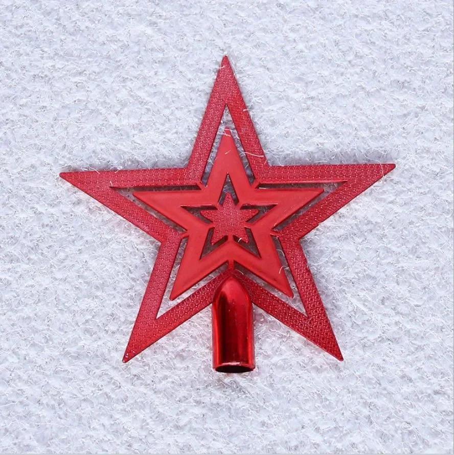 50PCS Christmas Day Christmas Tree Plating Tree Top Star Decoration Gold and Silver Five-Pointed Star Hanging Decoration