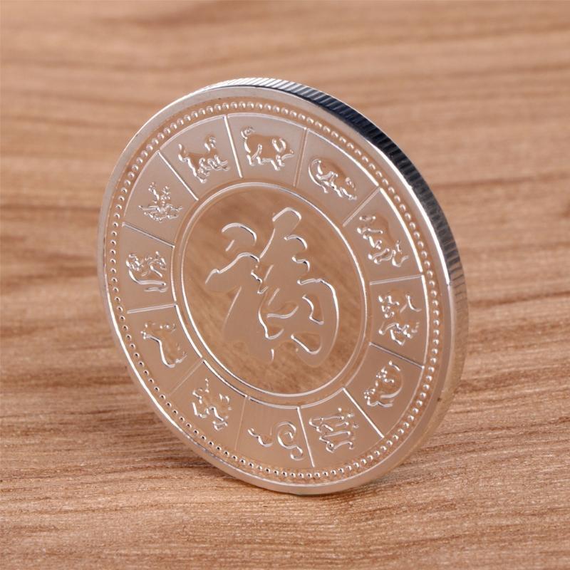 24TE Gold Plated 2018 Dog New Year Golden Silver Puppy Coin  Commemorative Coin Souvenir