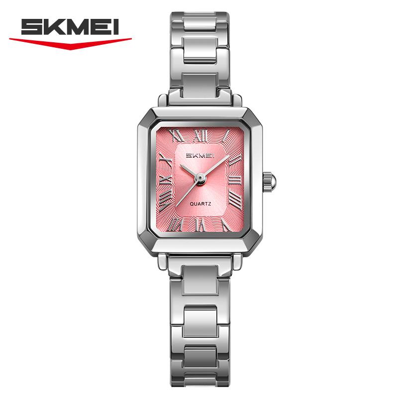SKMEI 2582 Watch Waterproof Date Fashion Steel Strip Light Luxury Watches Montre Femme Exquisite Square Business Women's Quartz