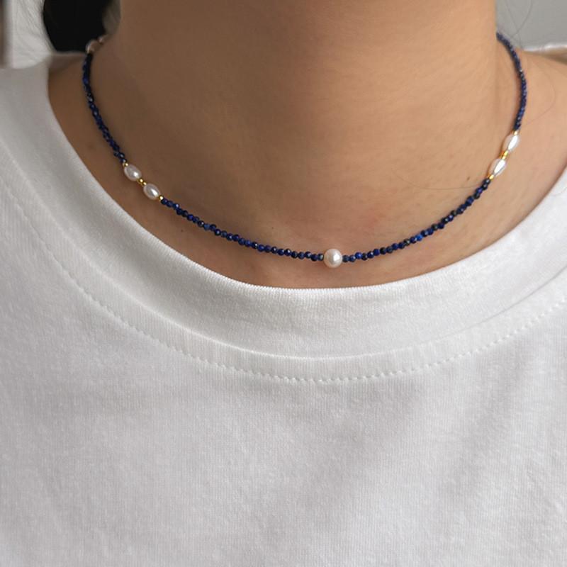 Ny Stil Geometriskt Pärlhalsband För Kvinnor Med Vintage Design Och Elegant Lås Halsbandskedja