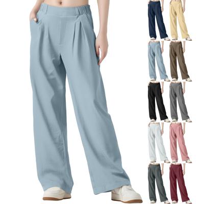 Women's Fashionable Drape High Waist Wide Leg Versatile Casual Formal Trousers