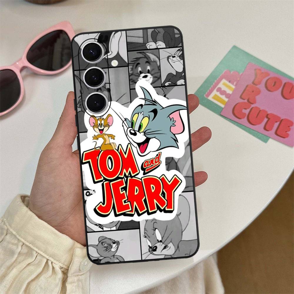 Animated T-Tom And J-Jerry Phone Case For Samsung S 20 21 22 23 Lite Plus Ultra Clear Mobile Cover Funda