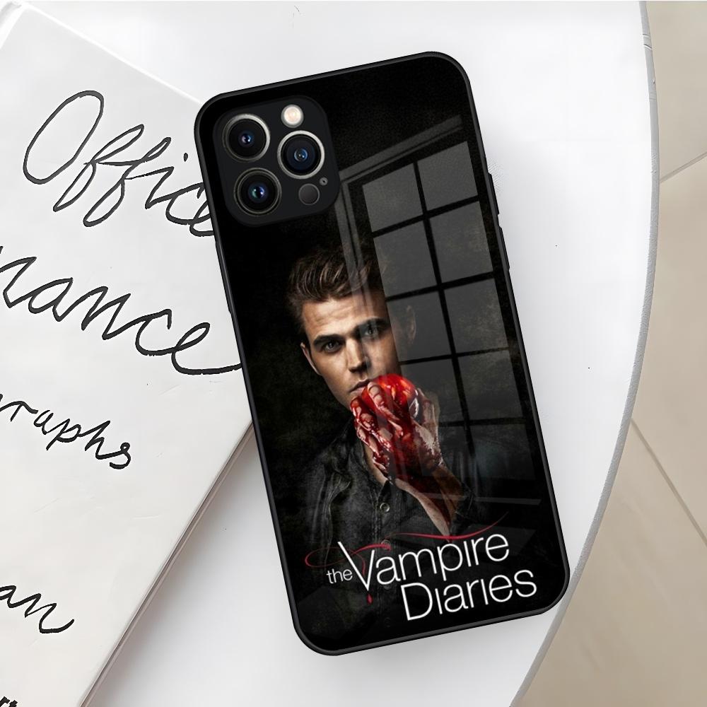 The Vampire Diaries Handyhülle für iPhone 16 15 14 12 11 13 Pro Max Mini X Xr Xs Se 8 Plus Glas