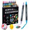 Double-Headed Acrylic Marker: Layered Doodle Pen Tip, Quick-Drying, Waterproof, Colored Marker.