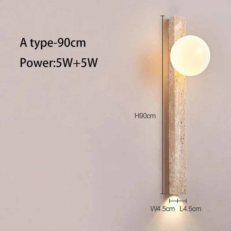 LED strip wall lamp, yellow hole stone wall lamp stone bedroom cream style high-end home decoration staircase lighting fixtures