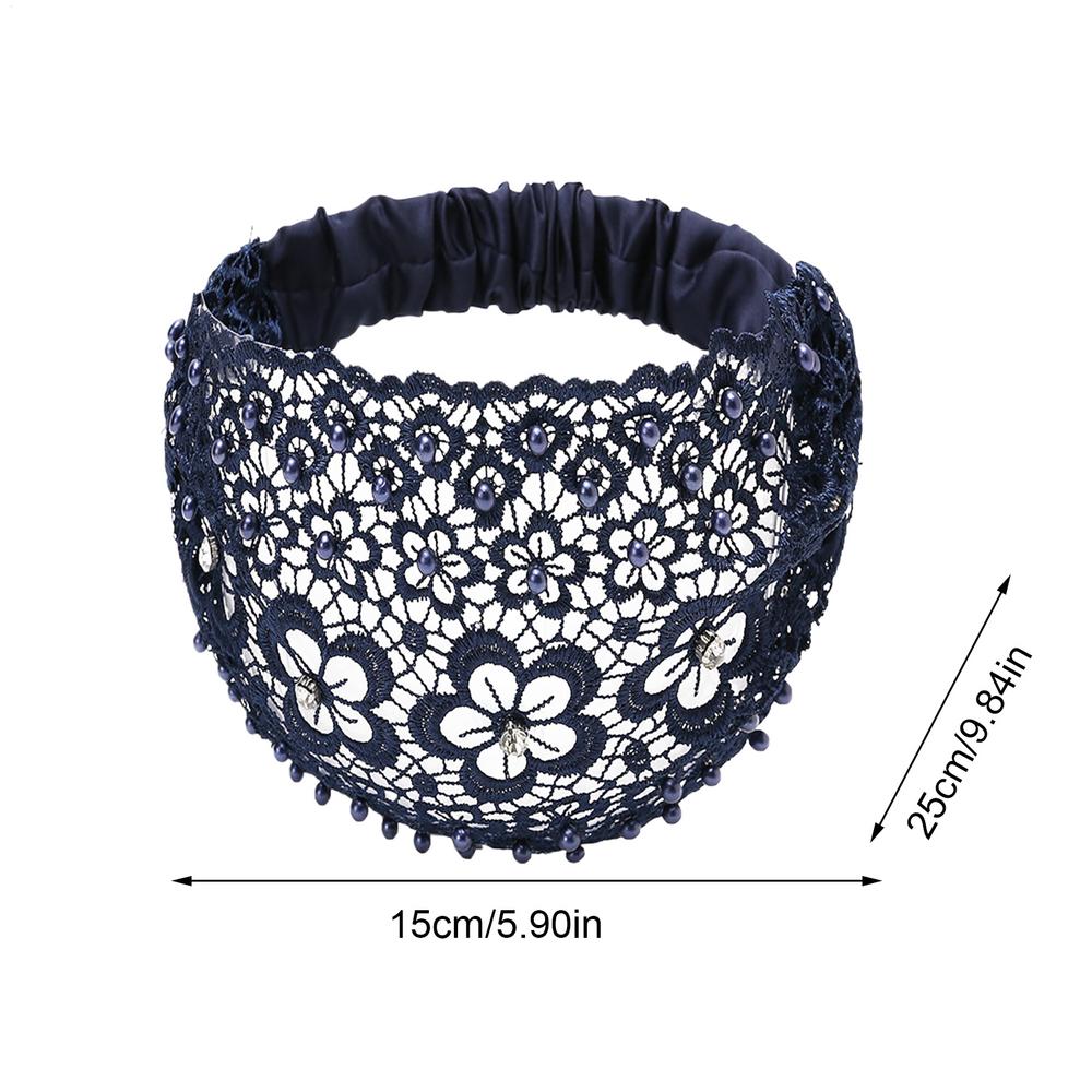 new Solid Color Lace Elastic Headbands Fashion Fabric Bow Wide Headband Hair Accessories For Women Party Headwear