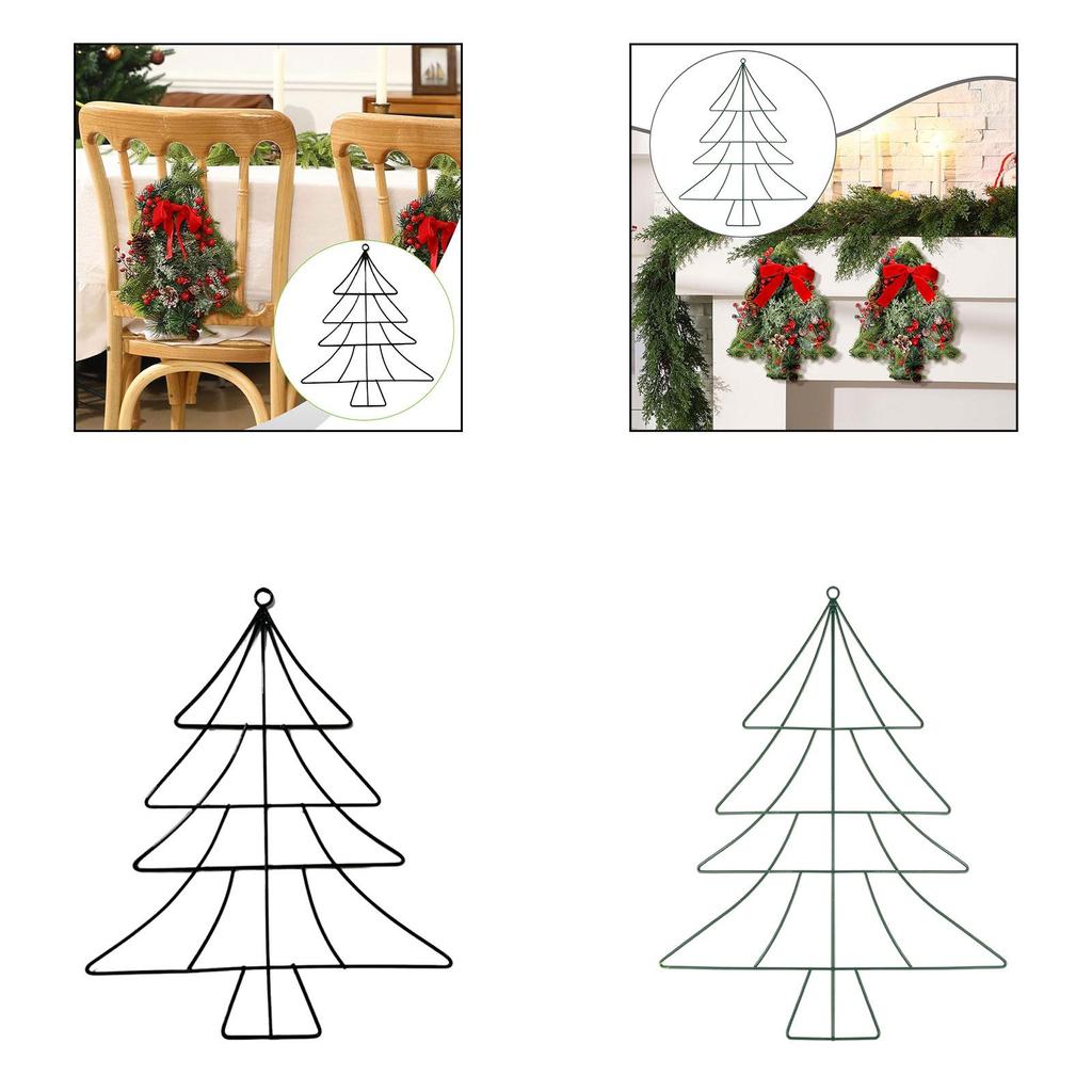 Christmas Tree Iron Stand Christmas Tree Frame Decoration Yard Unique Art Decor Tree Shape Decor for Home Xmas Favor Decoration