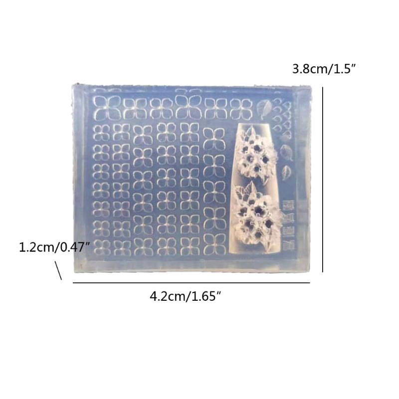3D Nail Art Mold with Flower Patterns Template Carving Sticker Stencil Tools Creative Stunning Nail Decorations Moulds