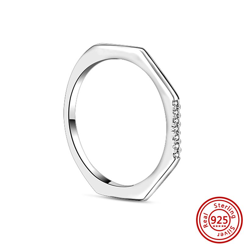 New Original 925 Sterling Silver Ring Love Heart Wishbone Moon Sun Rings Crystal Rose Gold for Women Wedding Gift Luxury Jewelry
