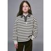 Navy ConTrasT STripe Collar T shirT azi4Ts05nv