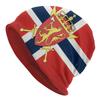 Gorro de punto con diseño de bandera de Noruega para mujer, estilo Hip Hop, para Unisex, cálido de invierno, con diseño de fiordo y montaña, Gorros