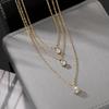 Exquisite Three Layer Circular Rhinestone Pendant Necklaces for Women Ladies Temperament Stacking Necklaces Jewelry Accessories