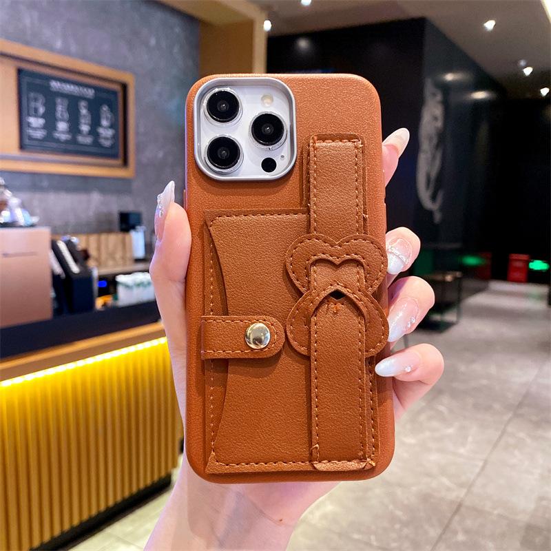 Applicable To Xiaomi Mi 15 Card Bag, Wrist Strap, Mobile Phone Case, Redmi NOTE14 Fashion Change Bag, Leather Pattern Protective Case.