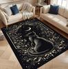 Black Cat Celestial Soft Non-slip Machine Washable Area Rug Home Decor Living Room Gaming Room Carpet