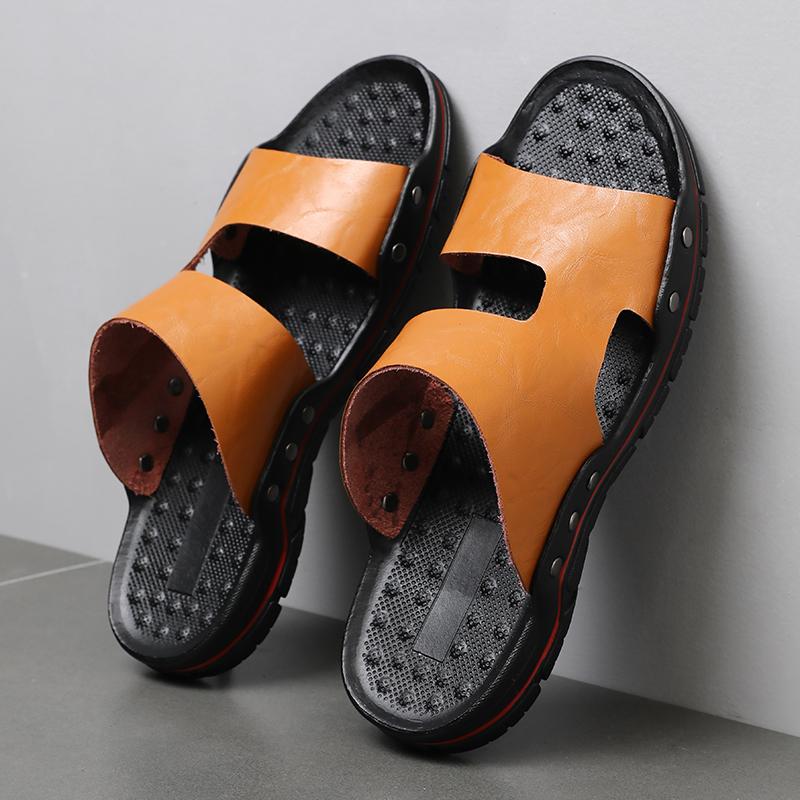 Men Shoes Casual Slippers Summer Fashion Beach Sandals Men Anti Slip Thick Sole Home Slippers Light Flip Flops 38-48 Big Size 48