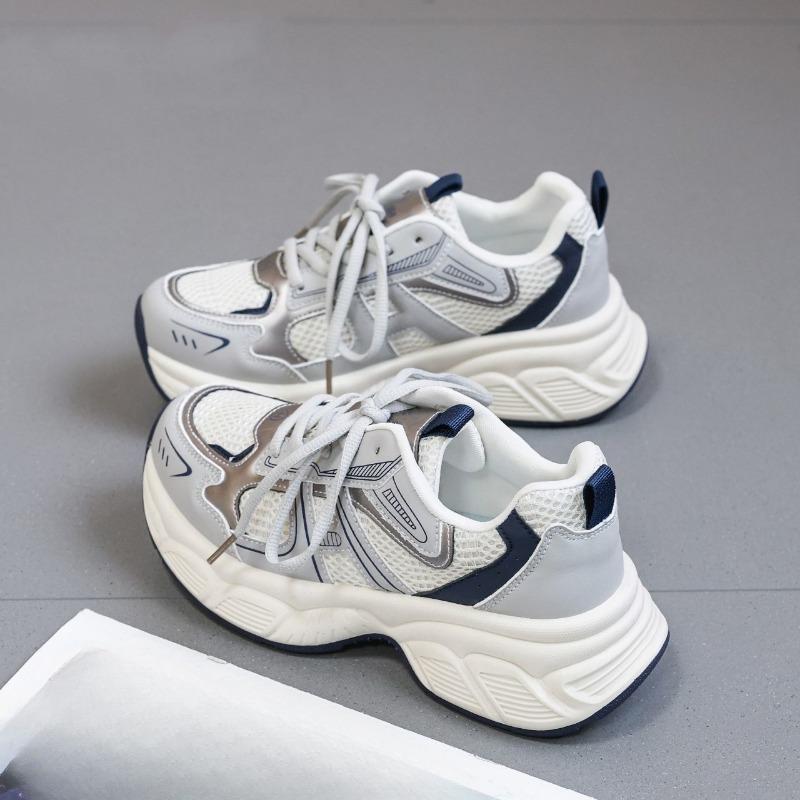 

Soft-soled Dad Shoes for Women Thick-soled Sports Shoes New Breathable Running Shoes Retro Style 35 синій