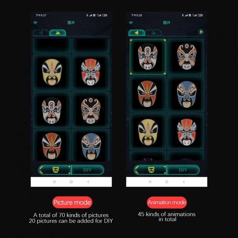 NEUE LED APP Maske Bluetooth APP Steuerung Gesichtsmasken Smart Maske Kann Dynamische Karnevalsfotos Ändern LED Gesichtsmasken für Halloween