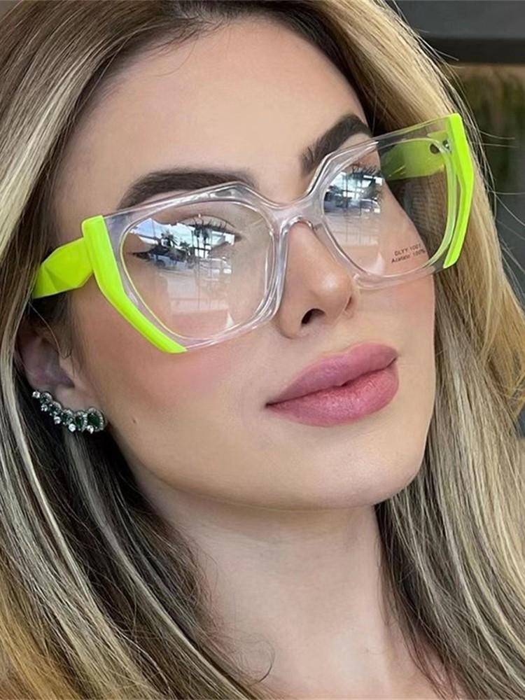 Fashion Luxury Brand Oversized Square Glasses Frame For Women Retro Colorful Cat Eye Sun Glasses Hot Quality Shades Eyeglass