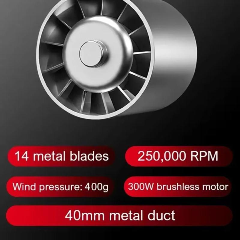 2026 New M18 Brushless Turbo Jet Fan Blower - 400000RPM High Power, 53m/s Strong Airflow Portable Dust Cleaner with Type-C Fast Charging