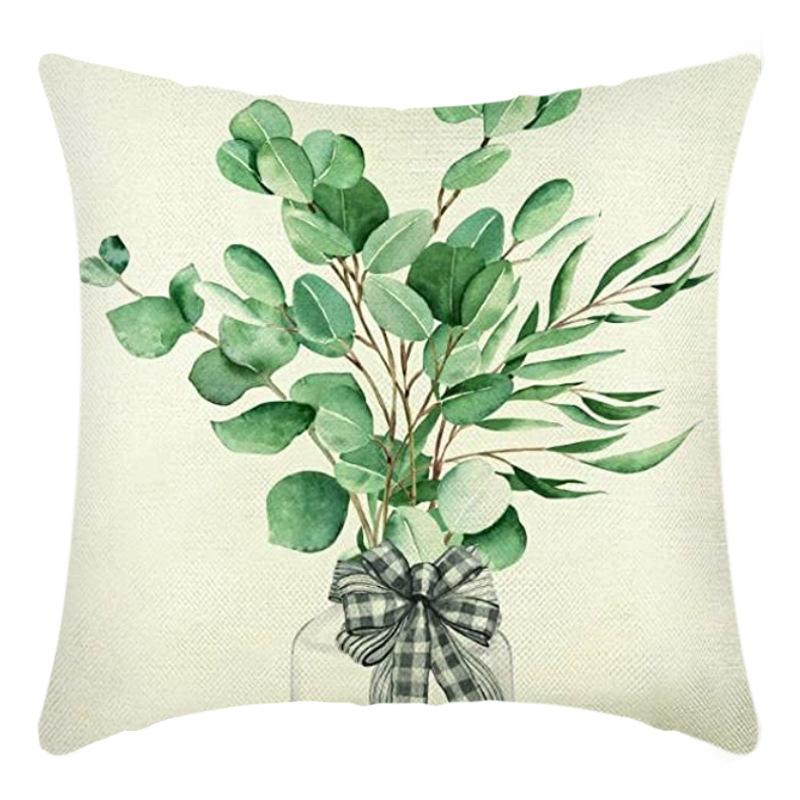 New Tropical Plant Leaves Rainforest Linen Cushion Pillow Cover