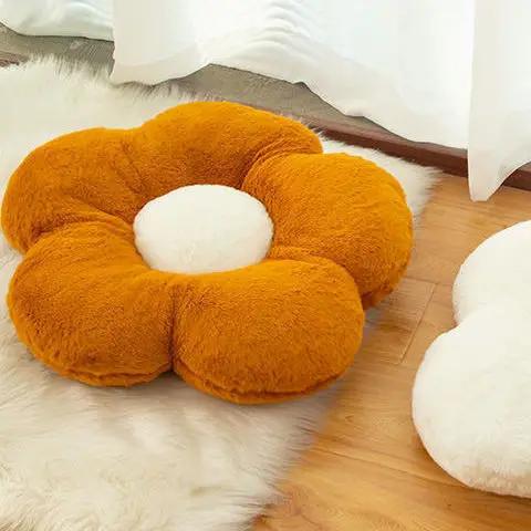 Beautiful Colorful Flower Plush Cushion Soft Cartoon Plant Stuffed Doll Office Chair Cushion Sofa Kids Lovers Birthday Gifts 43x43cm