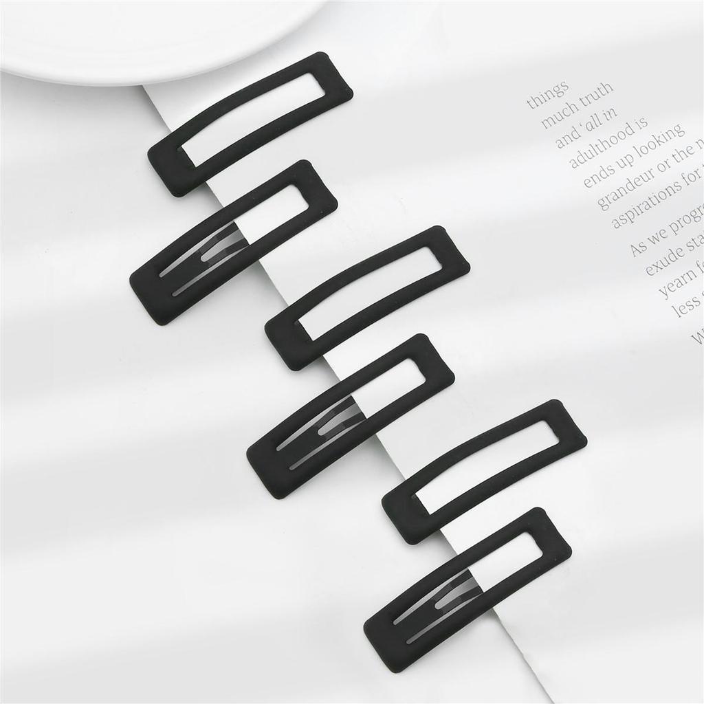 1card/bag Fashion Rubber Paint Geometric Hairpin Hair Claw For Women Ladies Girls Makeup Hair Barrettes Hair Accessories Crab Bath Clip Headwear