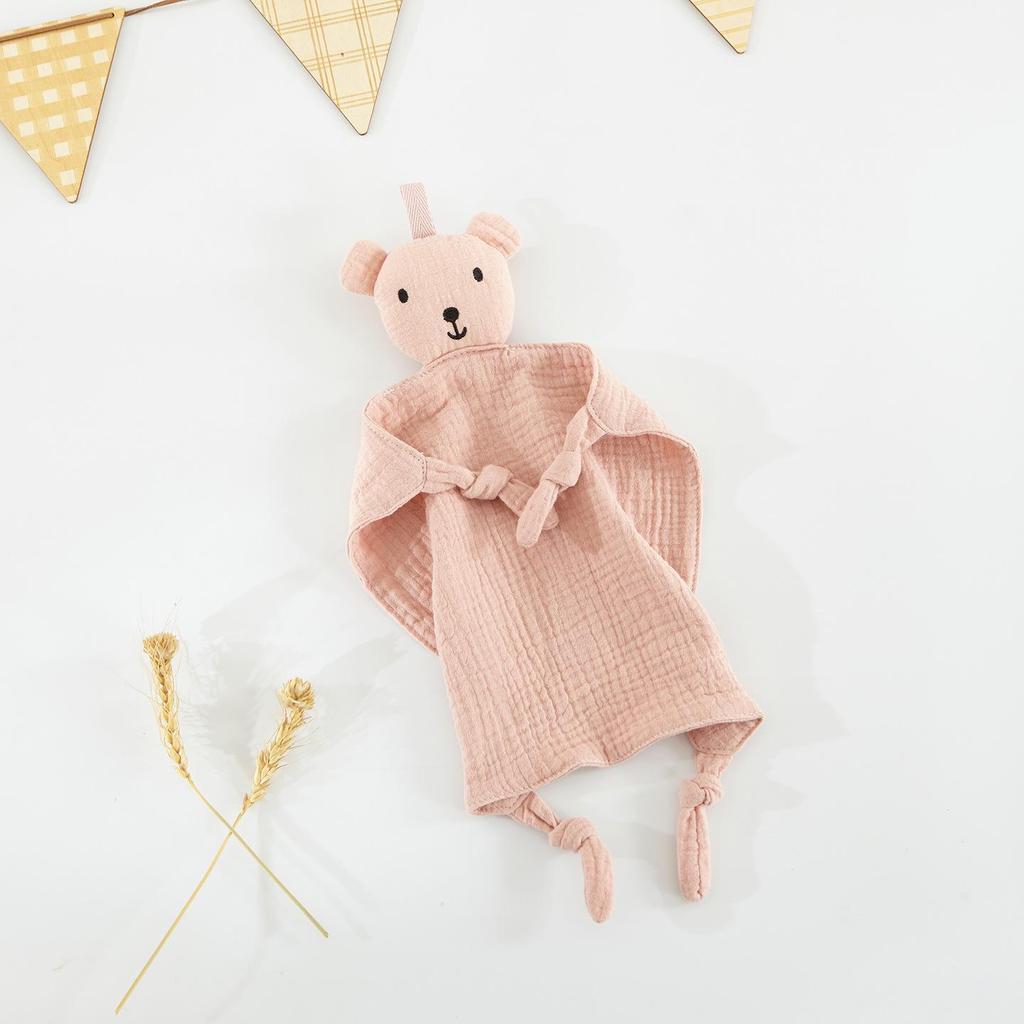 Baby Pure Cotton Comfort Blanket & Doll - Little Rabbit Crinkle Toy