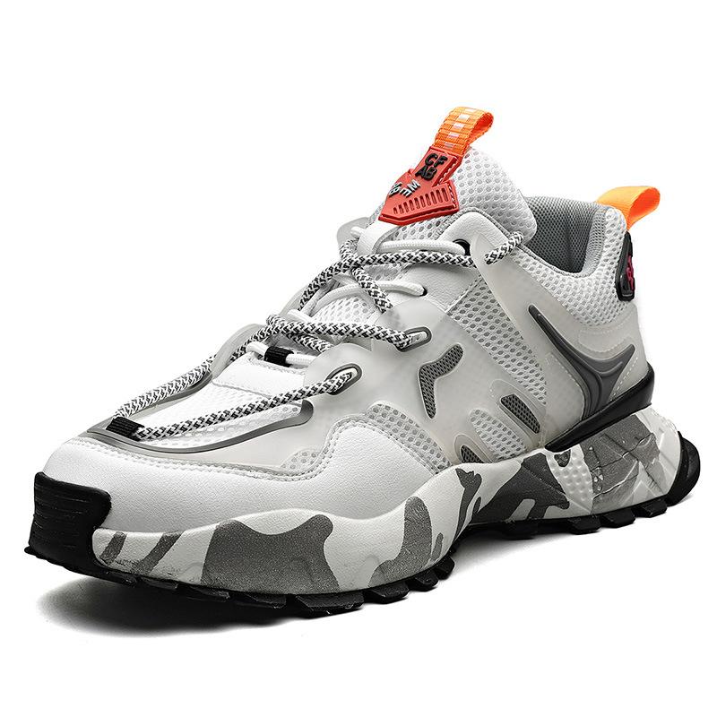 

Trendy Men s Sports Shoes Men s Shoes 2024 Summer New Breathable Mesh Trendy Shoes Korean Version of The Running Casual Shoes 44 белый