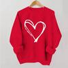 Ladies' Casual And Fashionable Round Neck Top With Valentines Print Hooded T,shirt Long Sleeved Sweatshirt