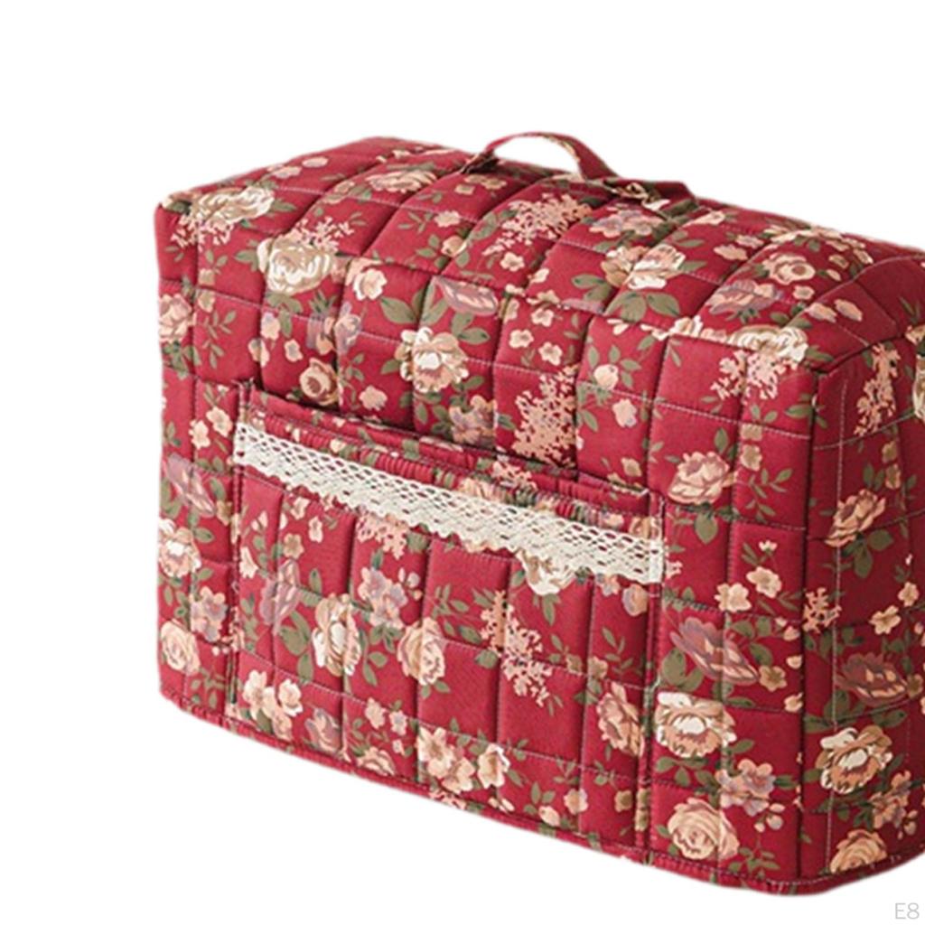 Copertura Floreale per Macchina da Cucire Trapuntata Antipolvere, Boho, Decorativa, Organizer per Materiali da Cucito per la Stanza dell'Artigianato